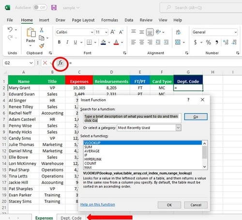 Excel Vlookup