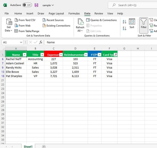 Excel Filters