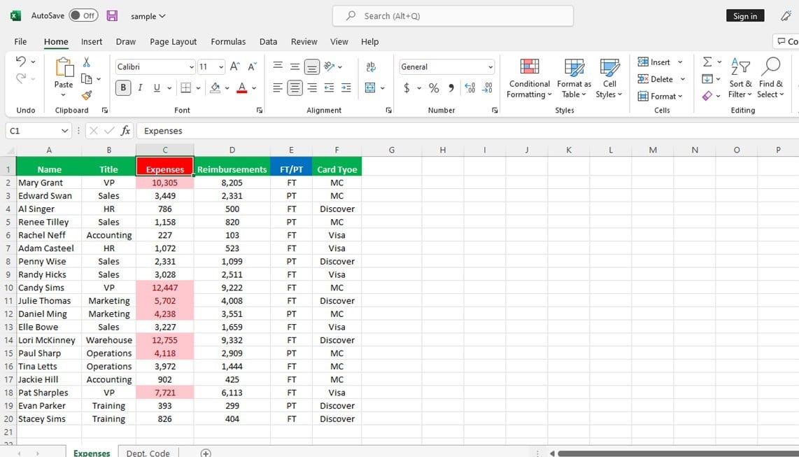 Excel Conditional Formatting