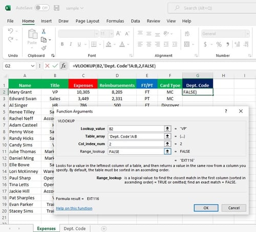 Excel Vlookup
