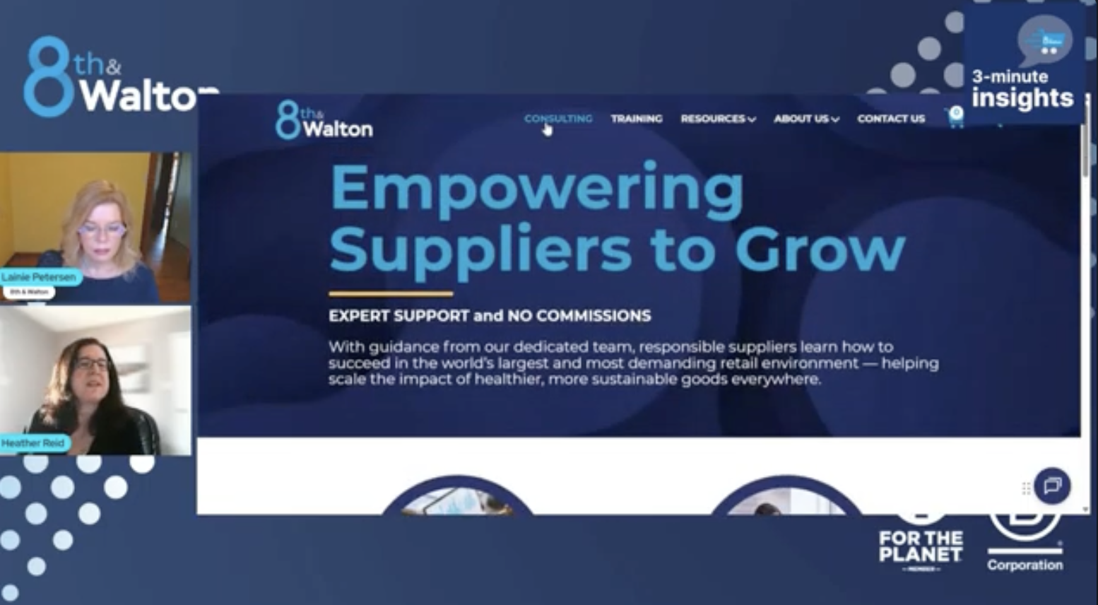 8th & Walton Online: Consulting, Training and the Resource tabs