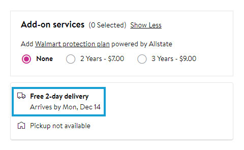 Walmart Free 2-Day Delivery