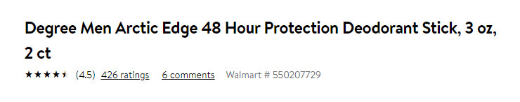 Walmart product headline