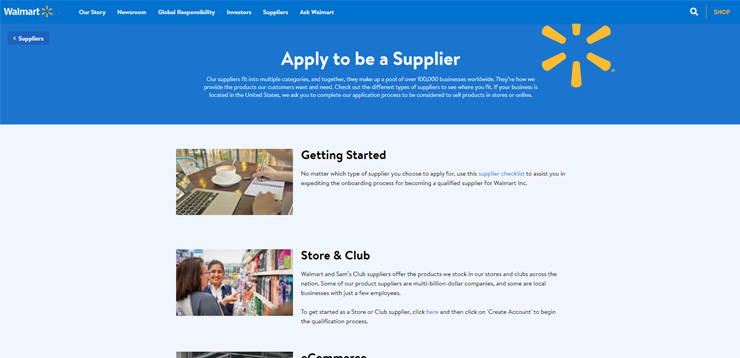 Walmart Supplier Application