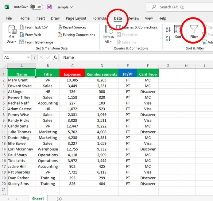 Excel Filters