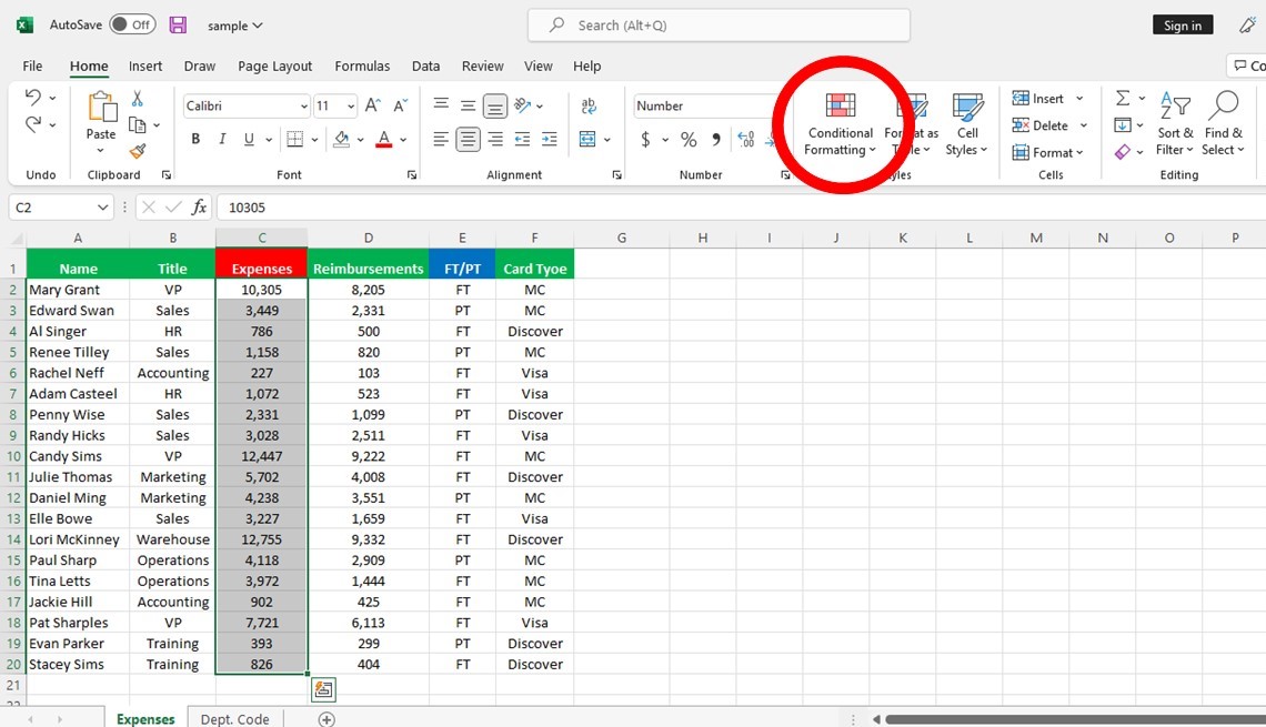 Excel Conditional Formatting