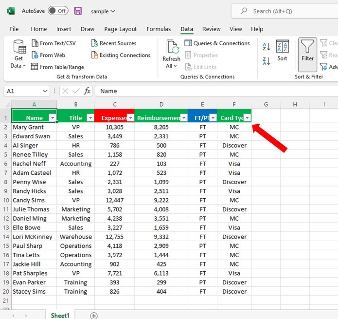 Excel Filters