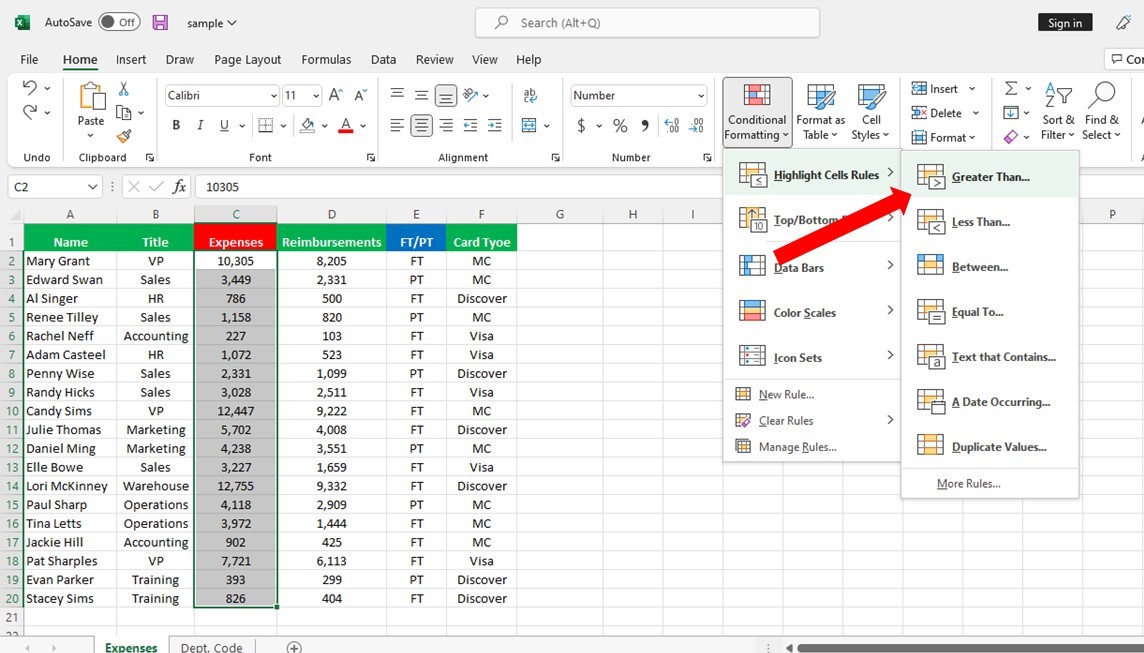 Excel Conditional Formatting