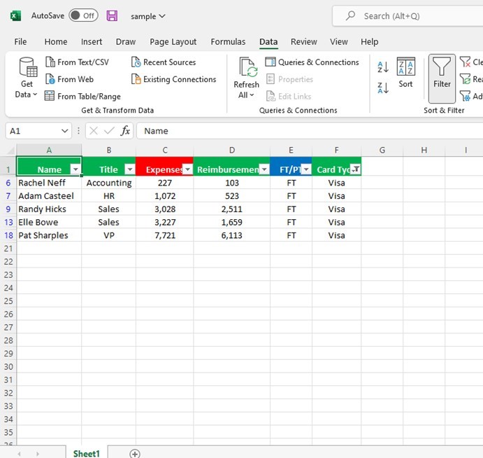 Excel Filters