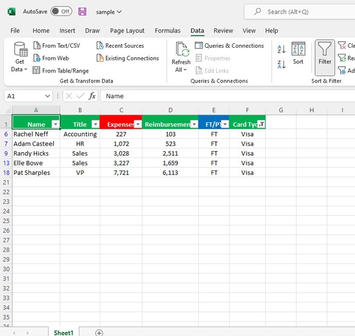 Excel Filters