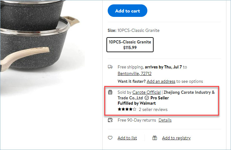 Walmart marketplace seller