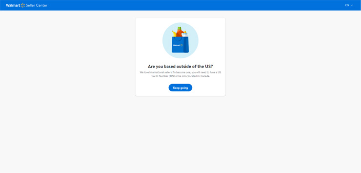 US tax ID prompt for international Walmart marketplace sellers